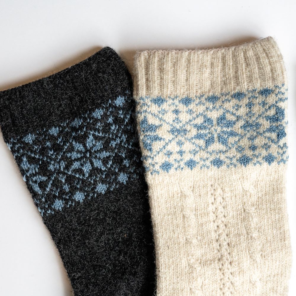 Knitido Merino & Cashmere Snowflake Sweater Toe Socks - Image 11